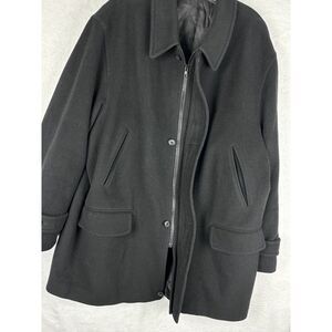 Ralph Lauren Men's Black Wool Button and Zipper Front With‎ Pockets Size 52"